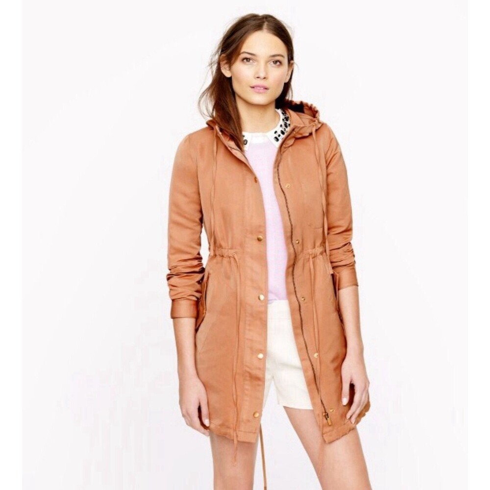 J. Crew Limited Collection Taffeta Jacket $695 Retail EUC Copper Rain Coat B0307